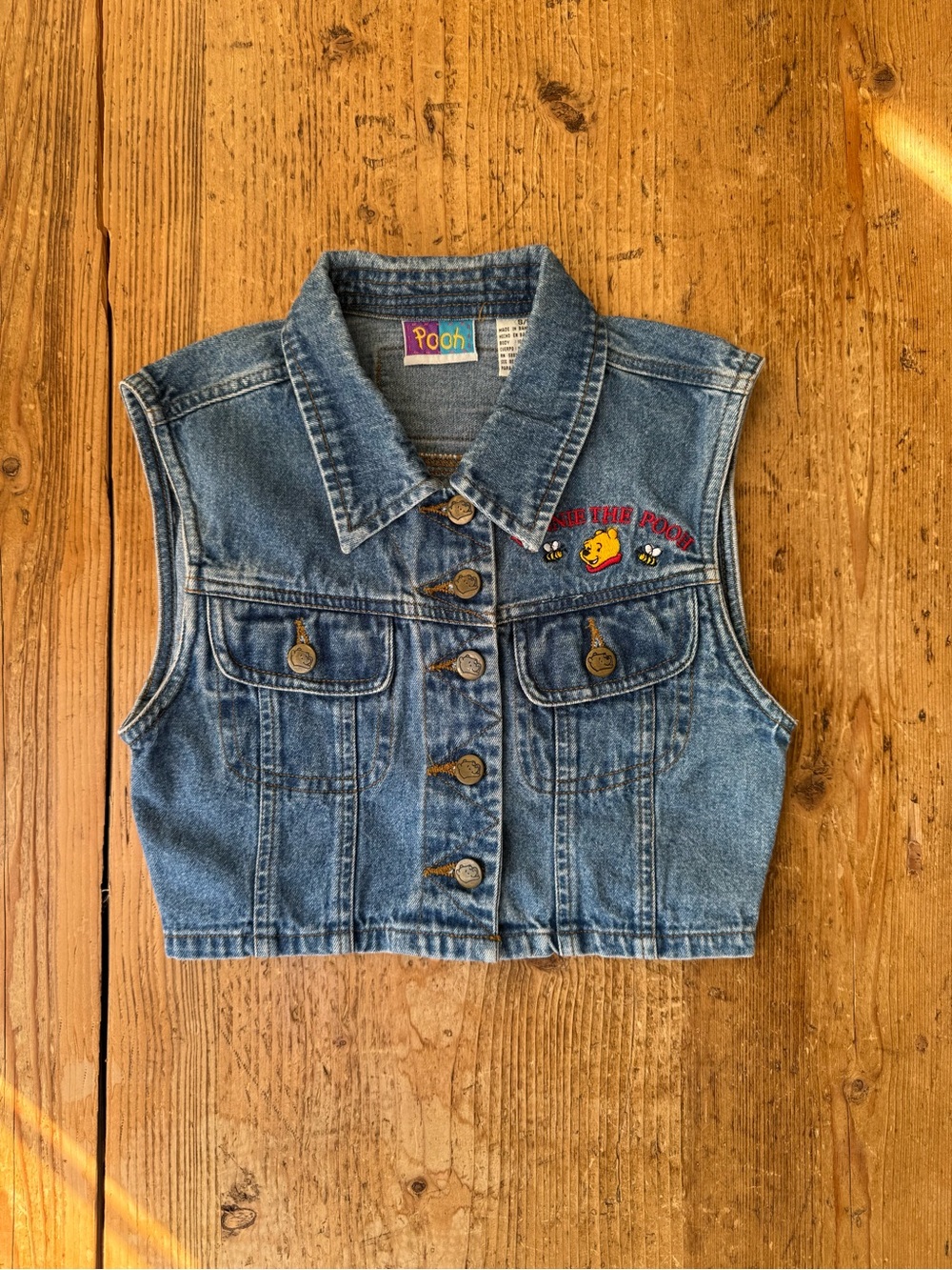 Pooh Denim Kids' Sleeveless Vest - Blue